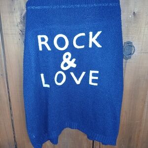 Elan Navy Blue Sweater with White Text